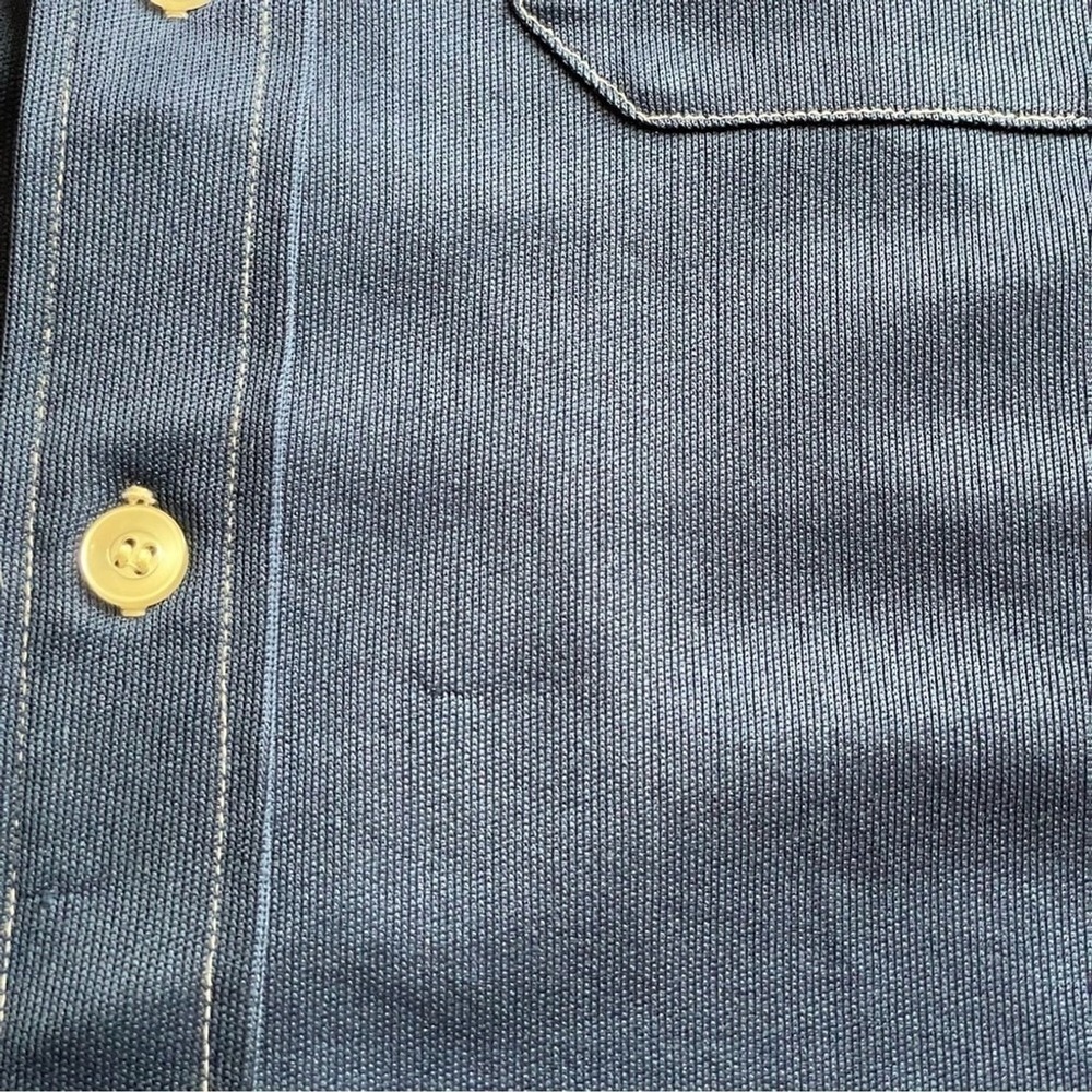 Arrow Doubler Short Sleeve Men's Button Up Shirt Navy Blue Dagger Collar sz 15.5 - Picture 6 of 16